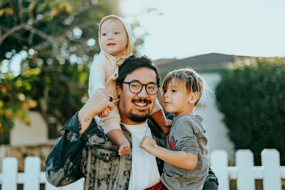 Family looking at their new home